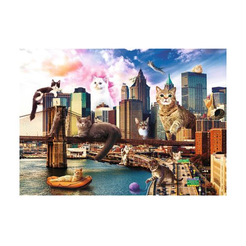Trefl Macskák New Yorkban - 1000 db-os Crazy Cities puzzle 10595