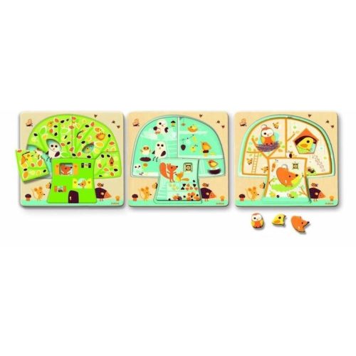 Lombkorona - Három rétegű fa puzzle - Tree house - Fa puzzle - Djeco