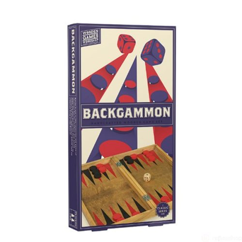 Klasszikus Backgammon fajáték fadobozban