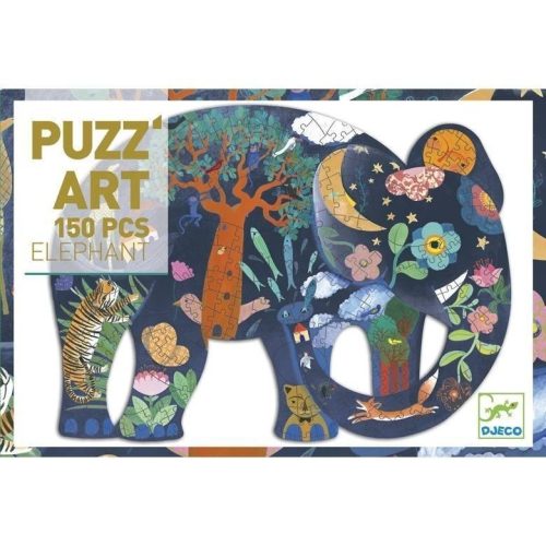 Elefánt díszes művész puzzle 150 db - os - Eléphant  - Djeco