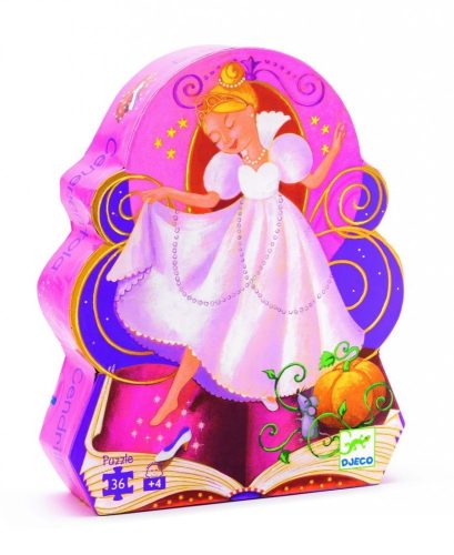 Hamupipőke, 36 db-os formadobozos puzzle - Cinderella - 36 pcs - Djeco