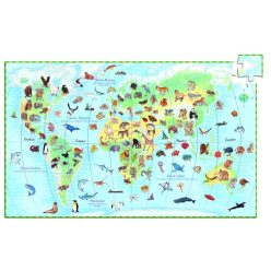   Föld állatai, 100 db-os megfigyelő puzzle - World's animals + booklet - 100 pcs - Djeco