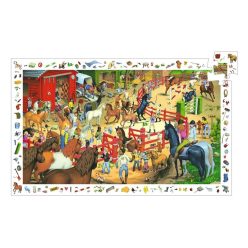   Elképesztő lovas bemutató, 200 db-os megfigyelő puzzle - Horse riding - 200 pcs - Djeco