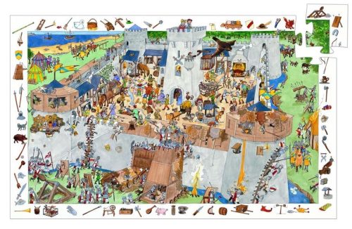 Csata, 100 db-os megfigyelő puzzle - Fortified castle - 100 pcs - Djeco