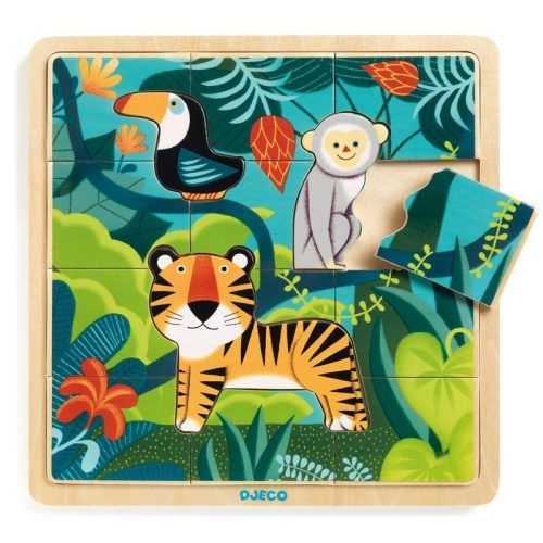 Dzsungelben - Fa puzzle 12 db-os - Puzzle Jungle - Djeco