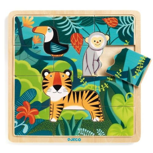 Dzsungelben - Fa puzzle 12 db-os - Puzzle Jungle - Djeco