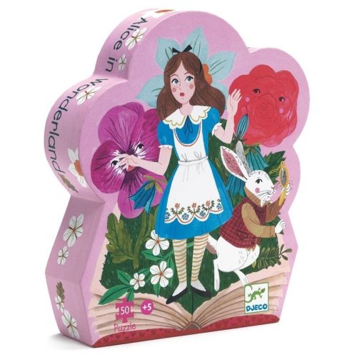 Alíz csodaországban, 50 db-os formadobozos puzzle - Alice in wonderland - 50pcs - Djeco