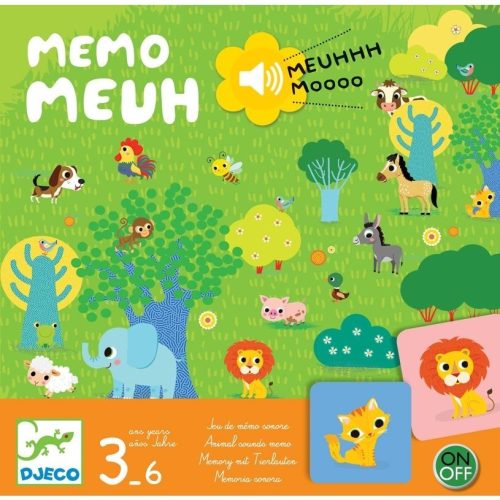 Állati memória hangokkal - Memória játék - Memo Meuh - Djeco