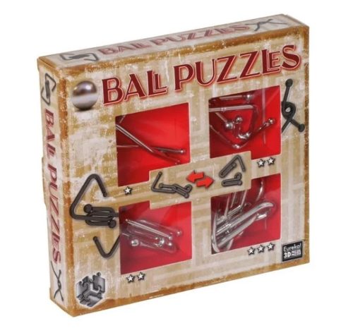 Ball Puzzle - Piros fém ördöglakat szett