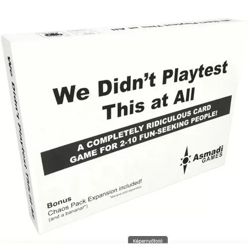 We didn't playtest this at all társasjáték, angol nyelvű