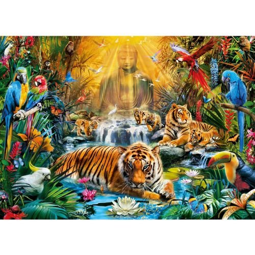 Puzzle 1000 db-os - Rejtélyes tigrisek - Clementoni 39380