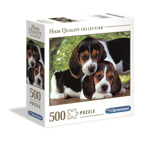 Clementoni 500 db-os puzzle négyzet alakú dobozban - Beagle kiskutyák 97323