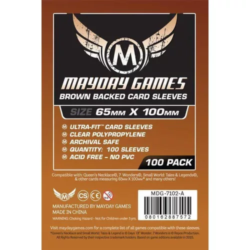 Mayday Games Magnum Copper kártyavédő: 65 x 100 mm "7 Csoda" társasjátékhoz, barna hátlap