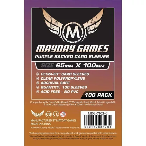 Mayday Games Magnum Copper kártyavédő: 65 x 100 mm "7 Csoda" társasjátékhoz, lila hátlap