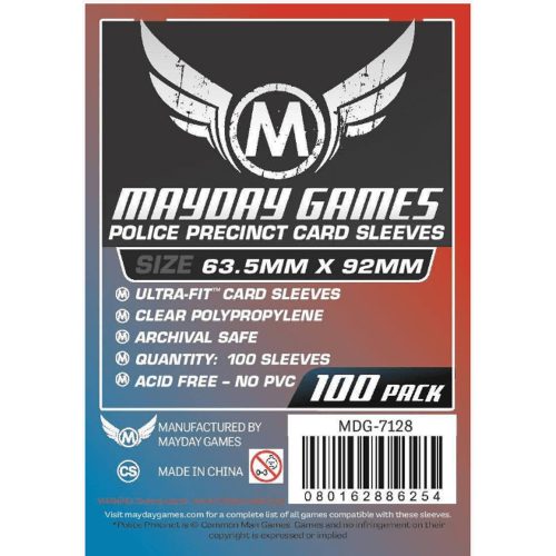 Mayday Games Egyedi "Police Precinct" kártyavédő 63,5 x 92 mm (100 db-os csomag)
