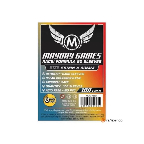 Mayday Games kártyavédő Race! Formula 90 játékhoz, 55 x 80 mm (100 db-os csomag)