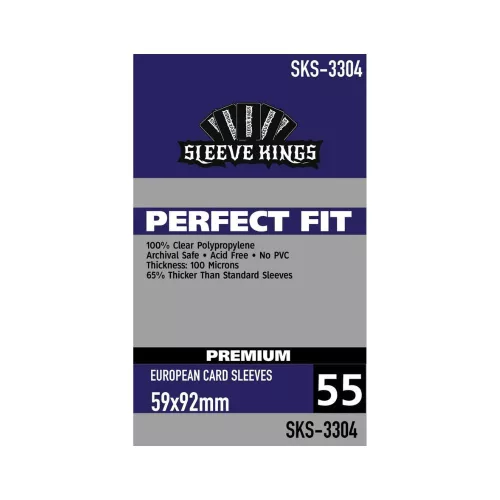 Sleeve Kings Premium European Card Sleeves kártyavédő (55 db-os csomag) 59 x 92 mm