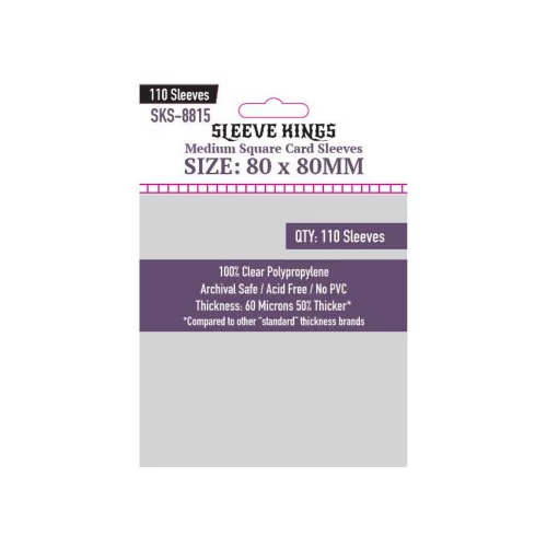 Sleeve Kings Közepes négyzet kártyavédő (110 db-os csomag) 80 x 80 mm