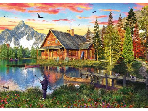 Puzzle 500 db-os - Fishing at the Lake - Schmidt 58371