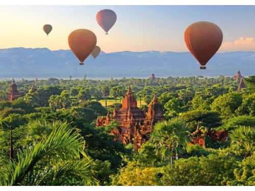 Puzzle 1000 db-os - Hot air balloons, Mandalay, Myanmar - Schmidt 58956