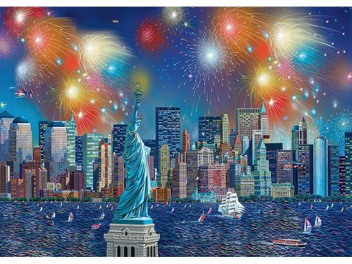 Puzzle 1000 db-os - Statue of Liberty with fireworks - Schmidt 59649