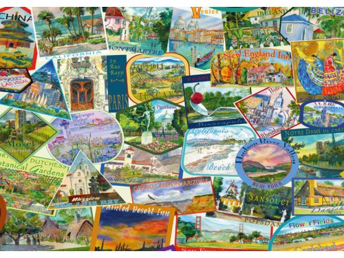 Puzzle 1000 db-os - Travel stickers - Schmidt 58984