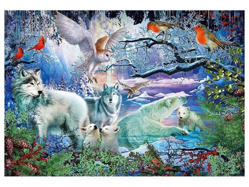 Puzzle 1000 db-os - Wolves in a winter forest - Schmidt 58349