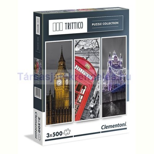 Puzzle 3x500 db-os - Trittico - London - Clementoni (39306)
