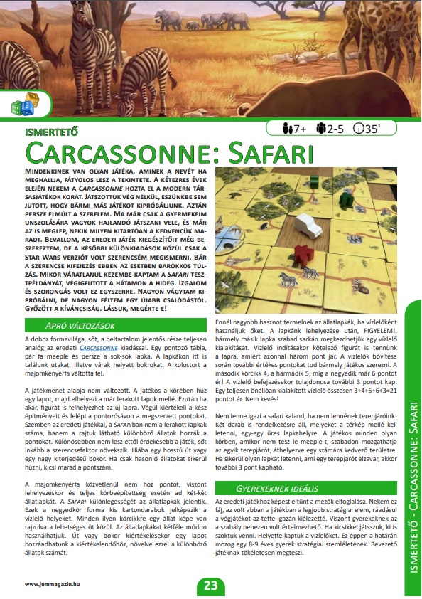 Carcassonne Safari társasjáték - Piatnik - Társasjáték webár